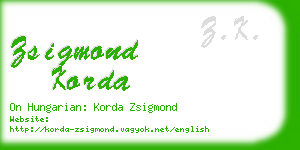 zsigmond korda business card